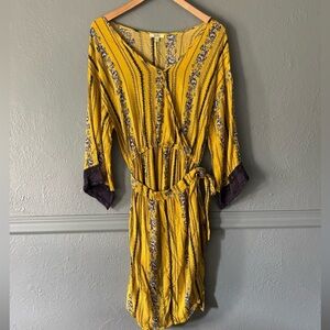 Kori America | Faux Wrap Dress | Gold Purple | S 💜✨